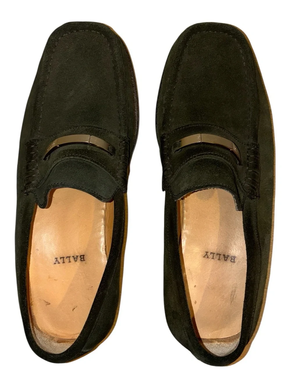 Sz 8W Vintage Bally Rubico Suede Drivers Loafers dress shoes Sz 8 Wide Italy